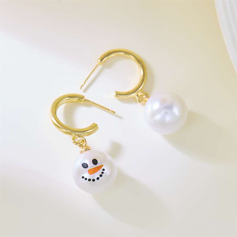 Fashion Christmas Earring with Snowman Design - 画像5