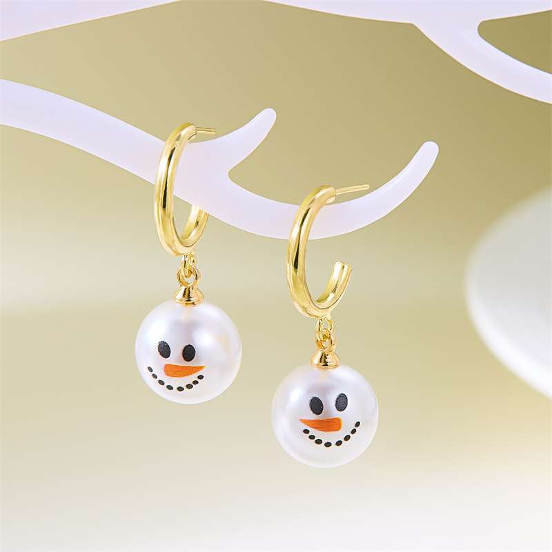 Fashion Christmas Earring with Snowman Design - 画像4