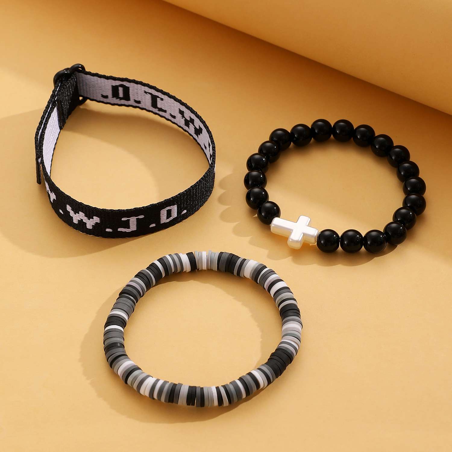 Fashion Fabric Cross and Bead Bracelet - Imagem 8