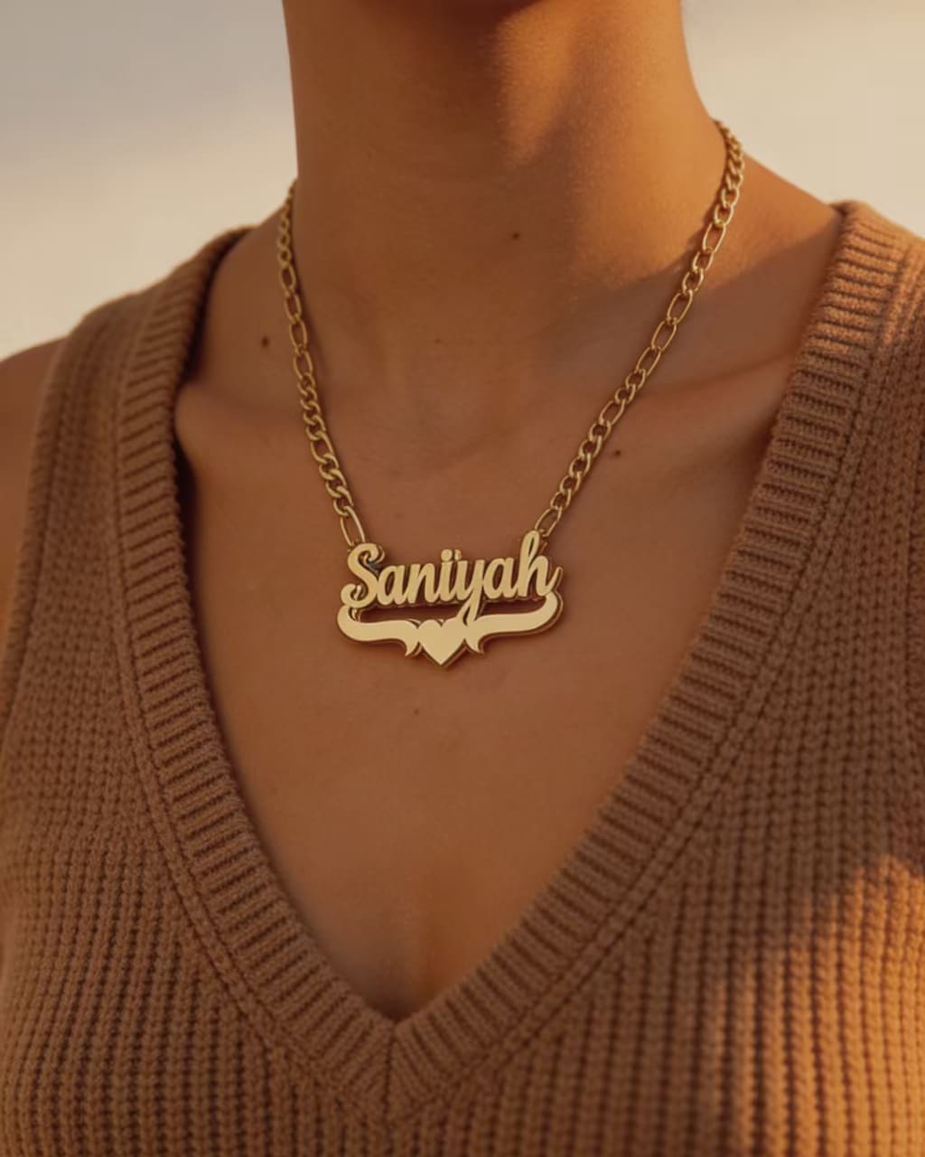 Fashion Gold Plated Stainless Steel Custom Letter Name Necklace