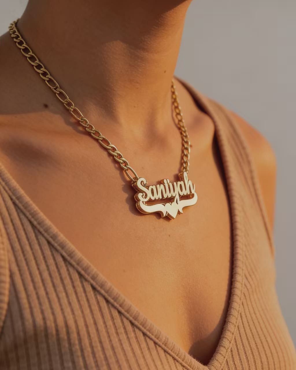 Fashion Gold Plated Stainless Steel Custom Letter Name Necklace