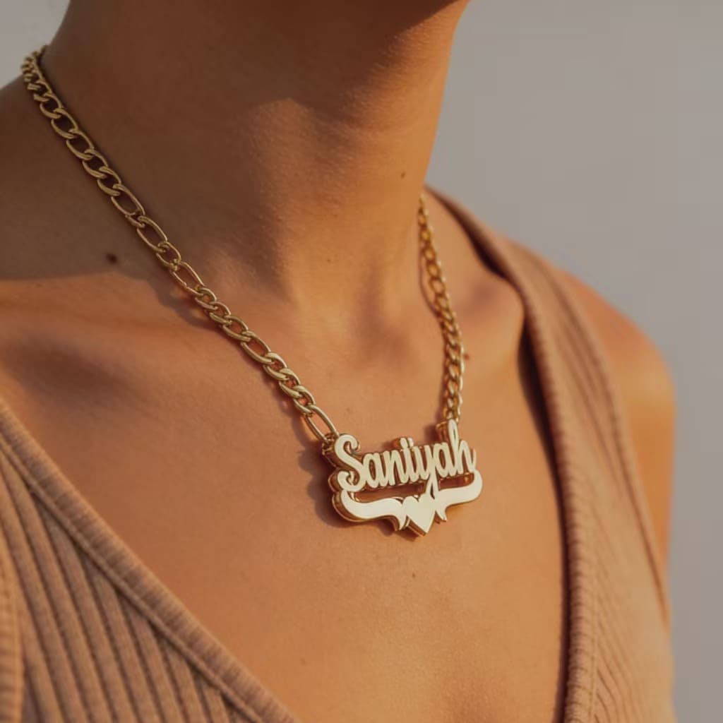 Fashion Gold Plated Stainless Steel Custom Letter Name Necklace