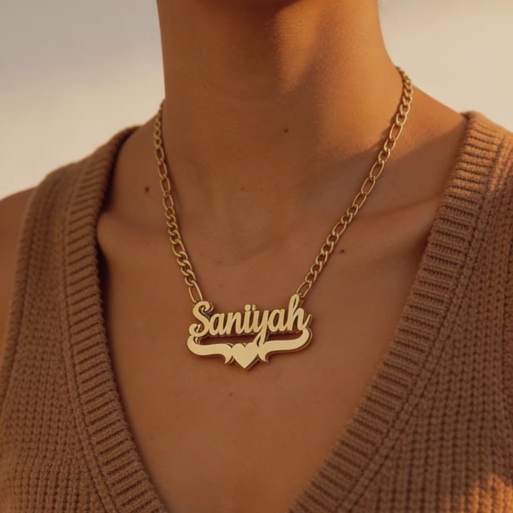 Fashion Gold Plated Stainless Steel Custom Letter Name Necklace