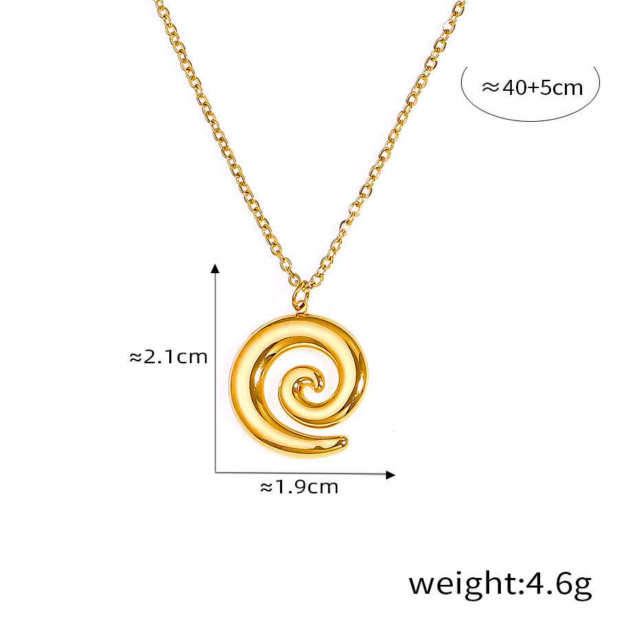 Fashion Gold Plated Stainless Steel Spiral Pendant Necklace 5