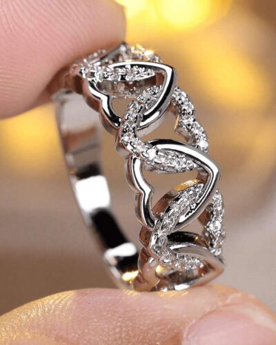 Fashion Heart Alloy Ring for Women