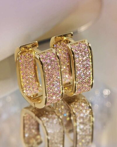 Fashion Hoop Earring with Zircon Design Wholesale