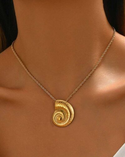 Fashion Shell Pendant Stainless Steel Rope Chain Necklace
