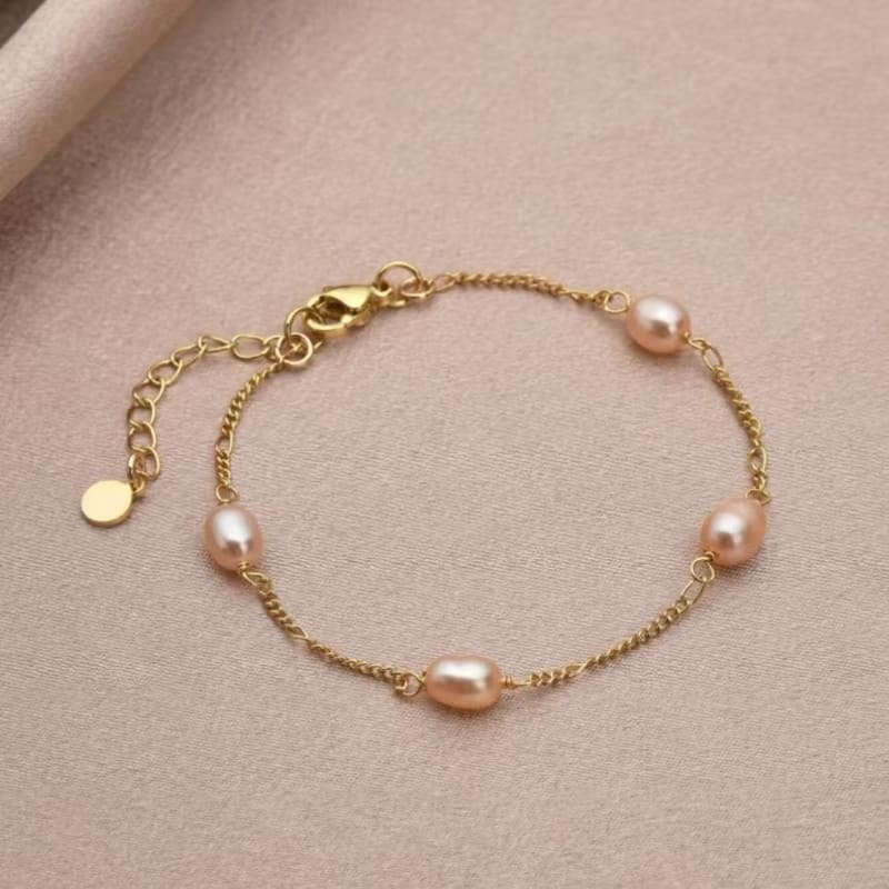 Fashionable 18K Gold Pearl Bracelet Wedding Engagement