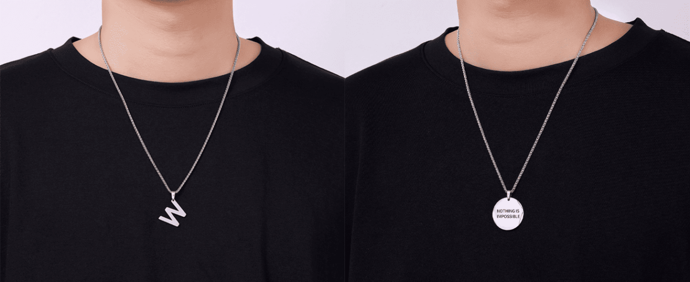 Fashionable Punk Stainless Steel Wheat Chain Necklace for Men