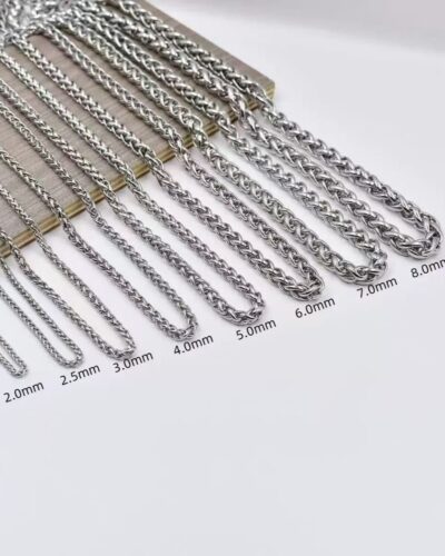 Fashionable Punk Stainless Steel Wheat Chain Necklace for Men