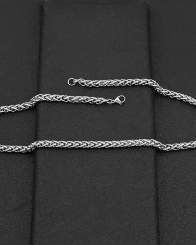 Fashionable Punk Stainless Steel Wheat Chain Necklace for Men