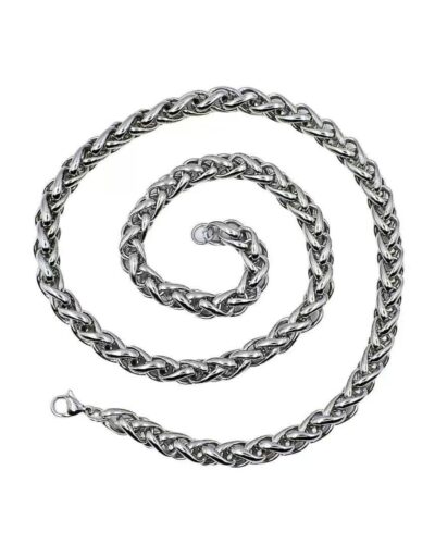 Fashionable Punk Stainless Steel Wheat Chain Necklace for Men