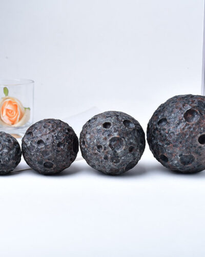 Flame Stone Black Yooperlite Rock Spheres