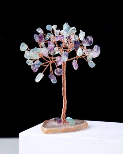 Simple Crystal Tree of Life and Chakras Agate Base Wholesale