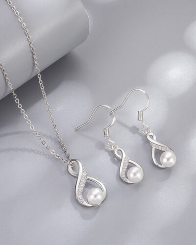 Freshwater Pearl Jewelry Set Birthstone For June 925 Sterling Silver