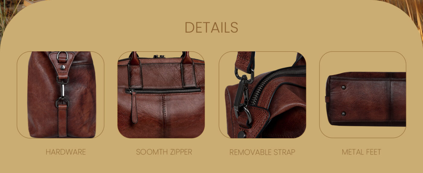 Genuine Leather Crossbody Bag Vintage Designer Satchel Tote Bag 1