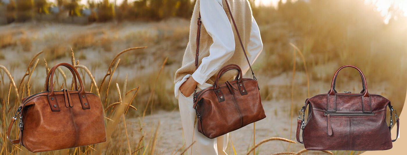 Genuine Leather Crossbody Bag Vintage Designer Satchel Tote Bag 12