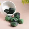 Geometric Green Ruby Zoisite Tumbling Stones