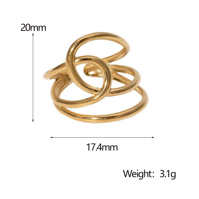 Geometric Irregular Stainless Steel Ring Wholesale - Görüntü 4