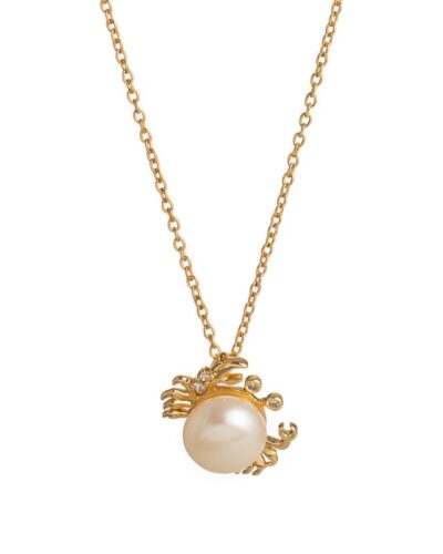 Delicate Fish Crab Shape Freshwater Pearl Necklace