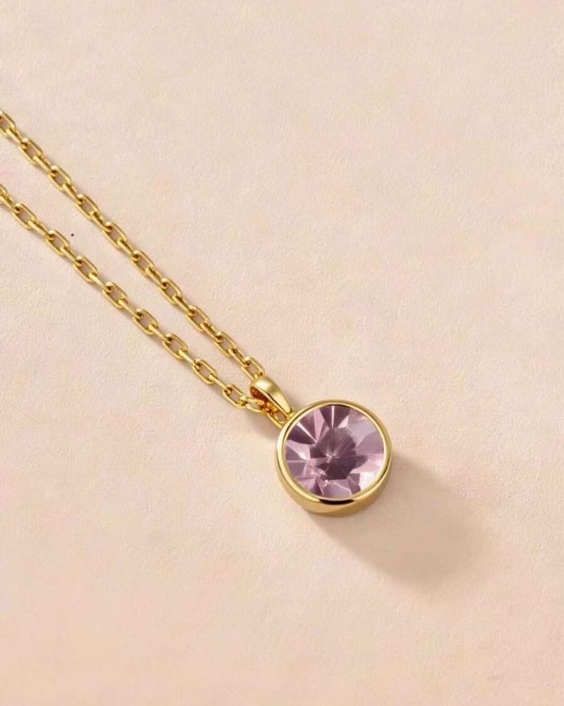 Gold Plated Ladies Birthstone Charm Necklace