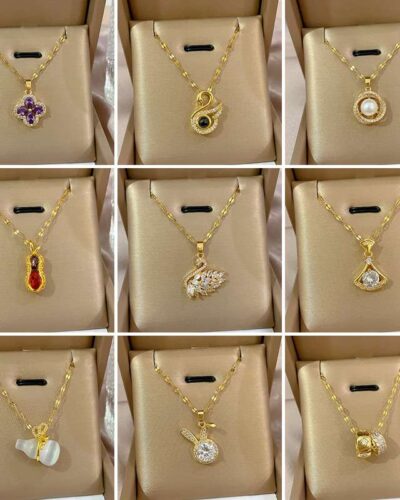 Gold Plated Lady Necklace with Pendant Wholesale