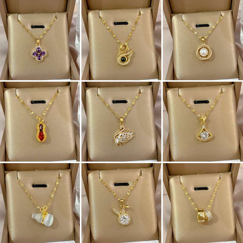 Gold Plated Lady Necklace with Pendant Wholesale