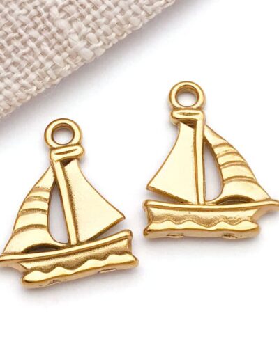 Gold Plated Stainless Steel Anchor Charm Nautical Theme
