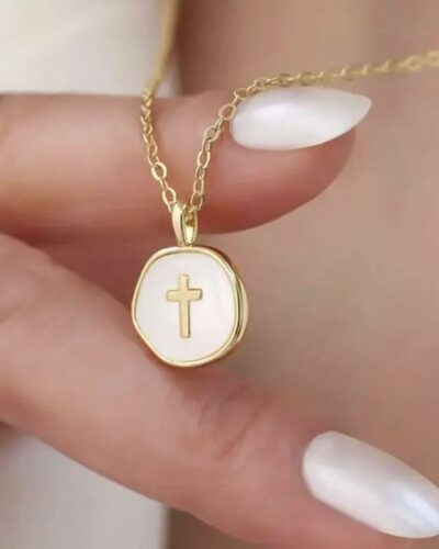 Gold Stainless Steel Cross Necklace for Adults Teenagers