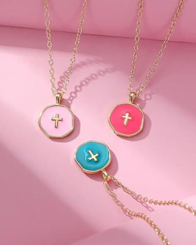 Gold Stainless Steel Cross Necklace for Adults Teenagers