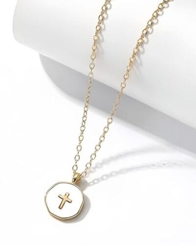 Gold Stainless Steel Cross Necklace for Adults Teenagers