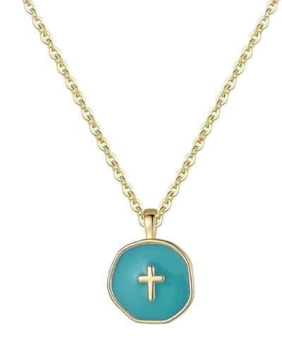 Gold Stainless Steel Cross Necklace for Adults Teenagers