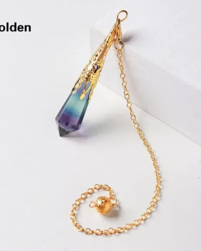 Fluorite Crystal Protection Necklace Long Pendant