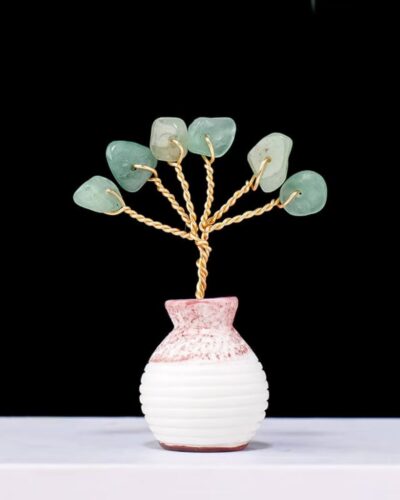 Bulk Raw Stones Crystal Tree Ornaments with Vase