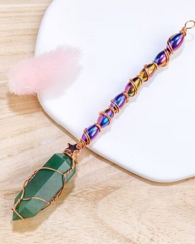 Hexagonal Colorful Double-Pointed Carved Crystals Wands