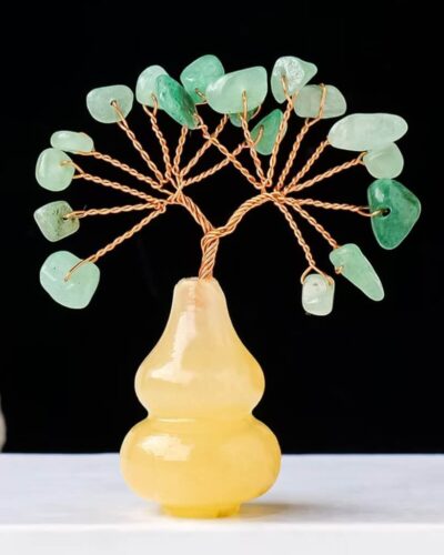 Small Crystal Ornaments Tree with Gourd-Shaped Base