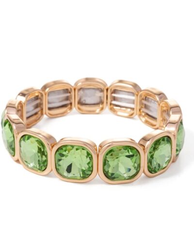 Colorful Elastic Cubic Diamond Bangle Bracelet