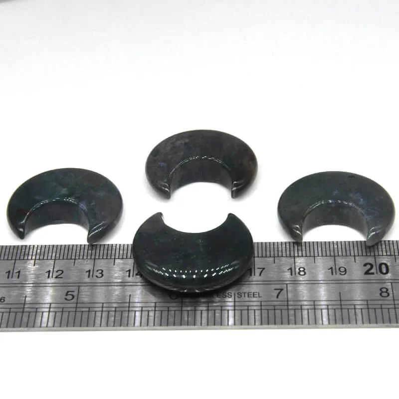 Green Moon Moss Agate Gemstone Carvings