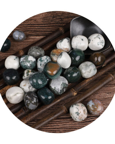 Green Moss Agate Tumbled Rocks Bulk Garden Decor