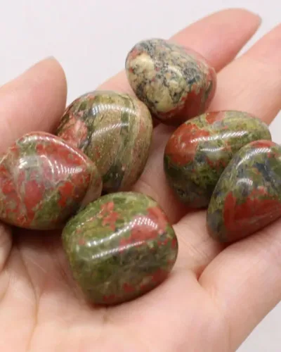 Green Square Unakite Tumbling Stone Wholesale