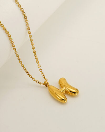 Minimalist 3D Solid A-Z Letter Gold Plated Necklace