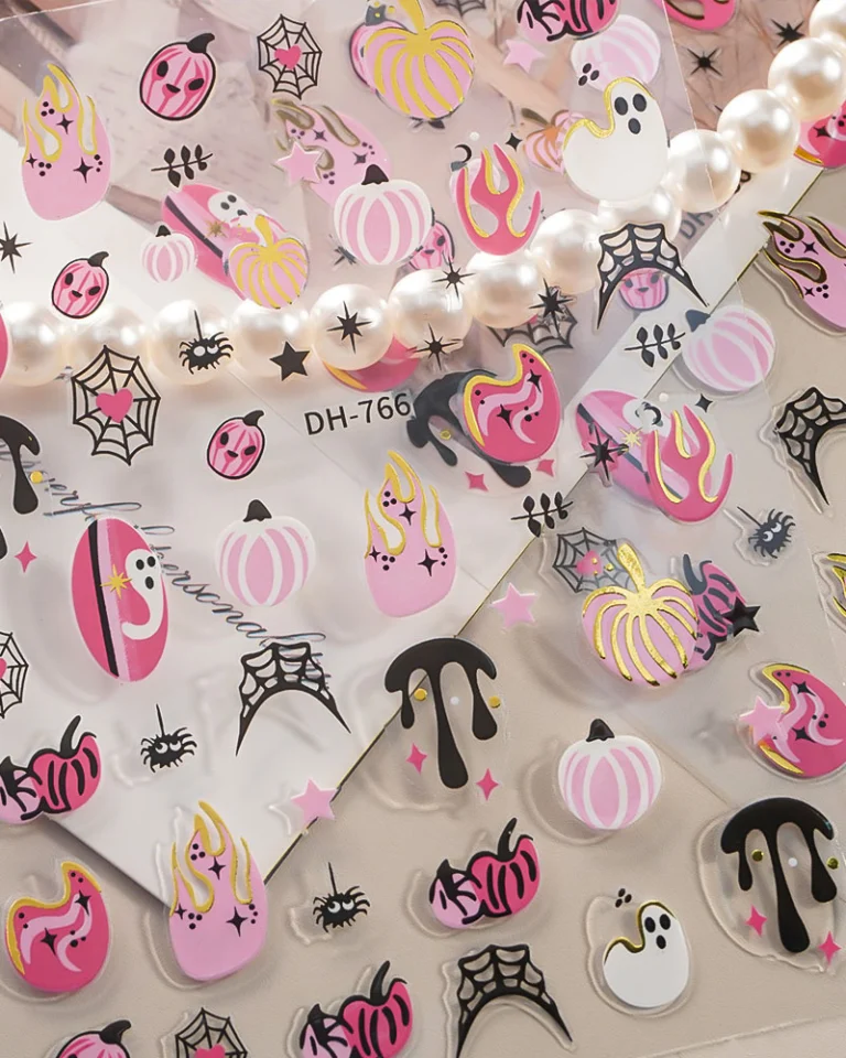 Fall Thanksgiving 3D Halloween Nail Art Stickers for Manicure