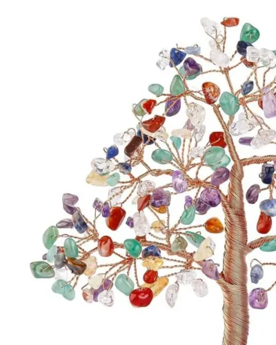 Healing Amethyst Rose Quartz Gemstone Bonsai Tree