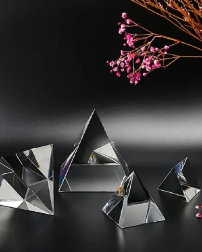 Healing Transparent K9 Pyramid Crystals Prisms Bulk