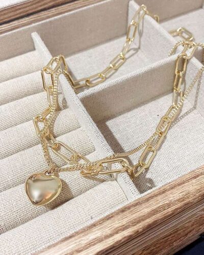 Alternative view of Heart Fashion Necklace with Double-layer Design