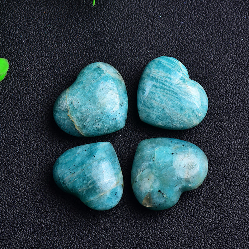 Heart Polished Amazonite Palm Stone Wholesale
