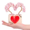 Heart Large Rose Quartz Tree with Base Couple Gift