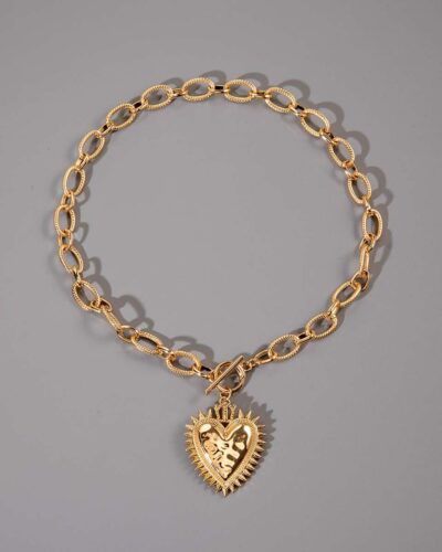 Alternativní pohled na Alloy Heart Pendant Vintage Style Statement Necklace