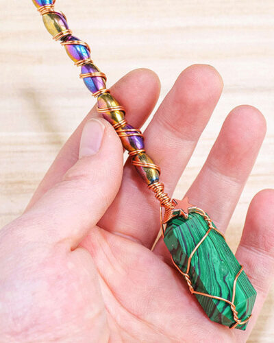 Hexagonal Colorful Double-Pointed Carved Crystals Wands