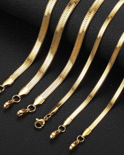 High-Quality Gold Plated Herringbone Necklace Chains Bulk
